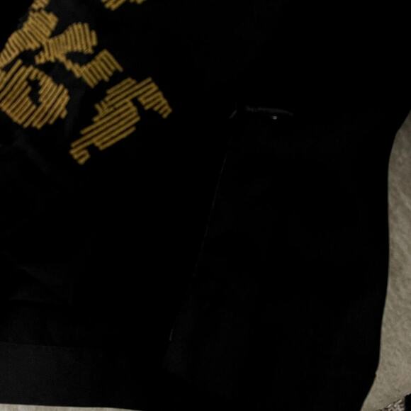 TULAROSA HARPER BLACK BELL SLEEVE GOLD EMBROIDERY CROP TOP SIZE XXS - Picture 7 of 9